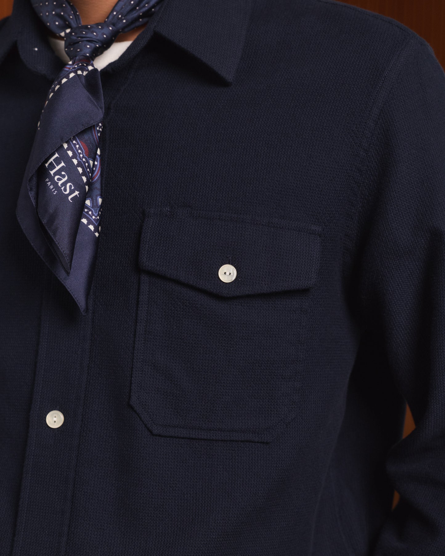 Surchemise en coton épais bleu marine