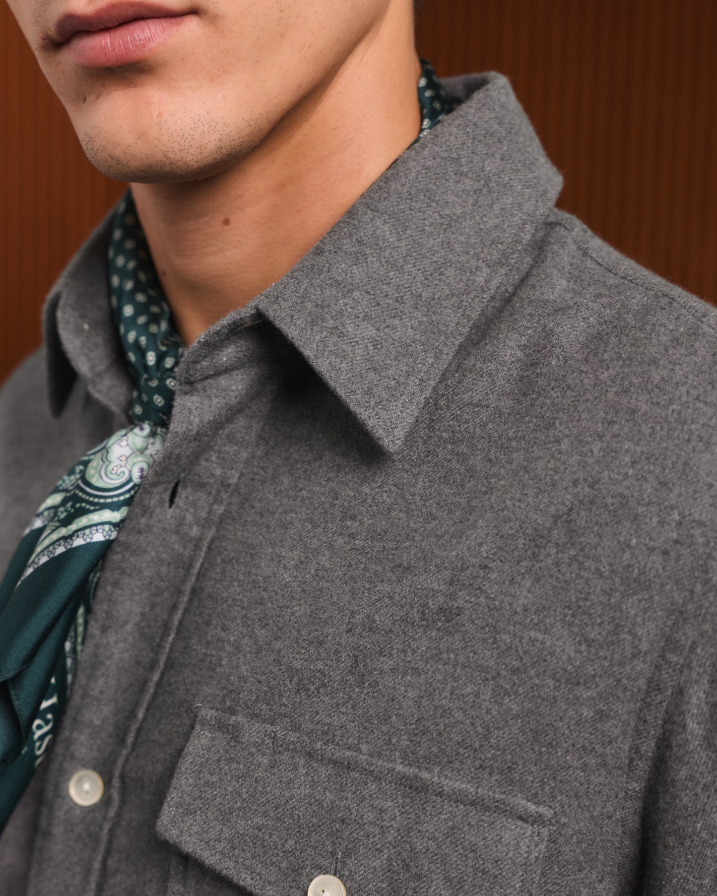 Surchemise en flanelle grise