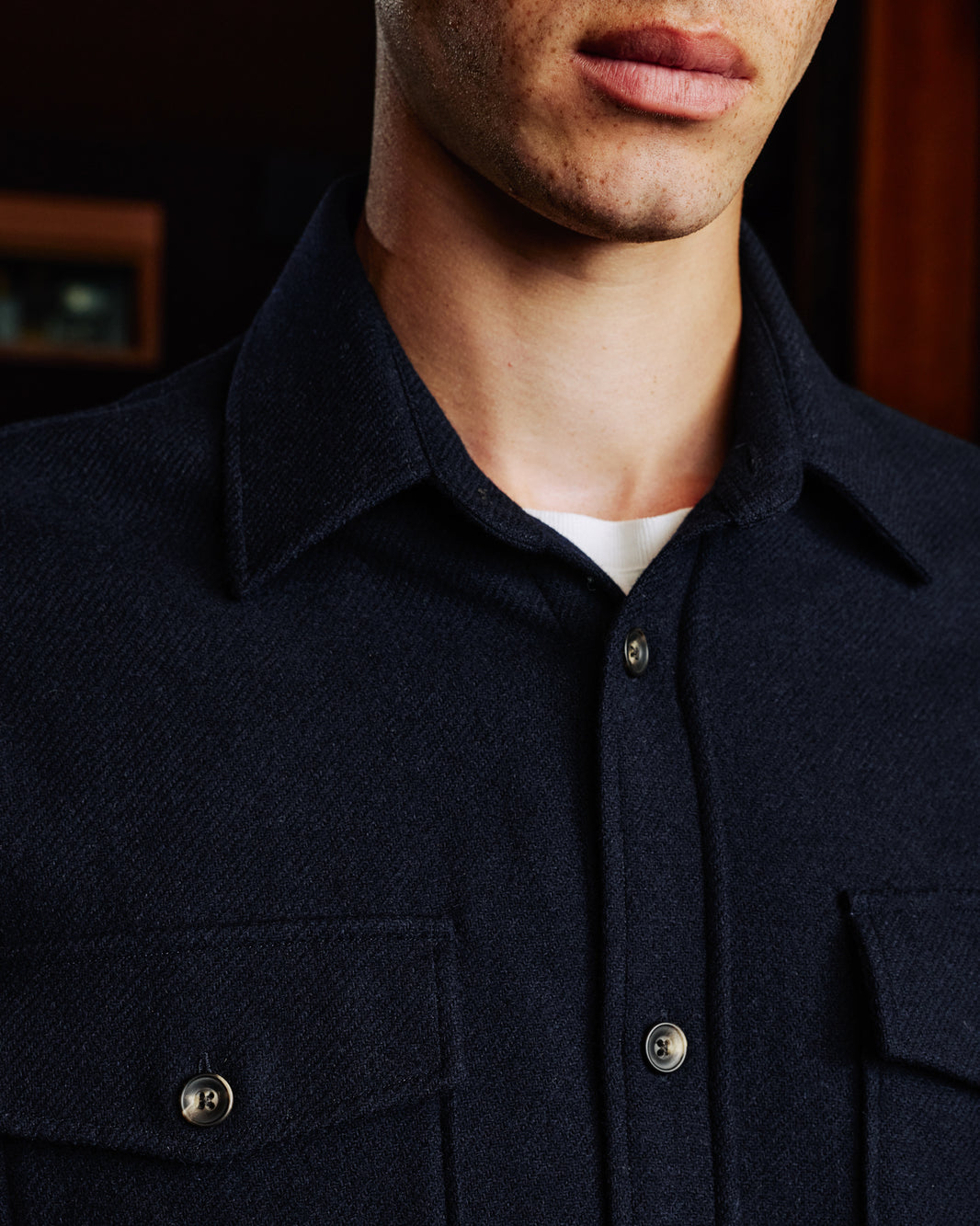 Surchemise en laine marine