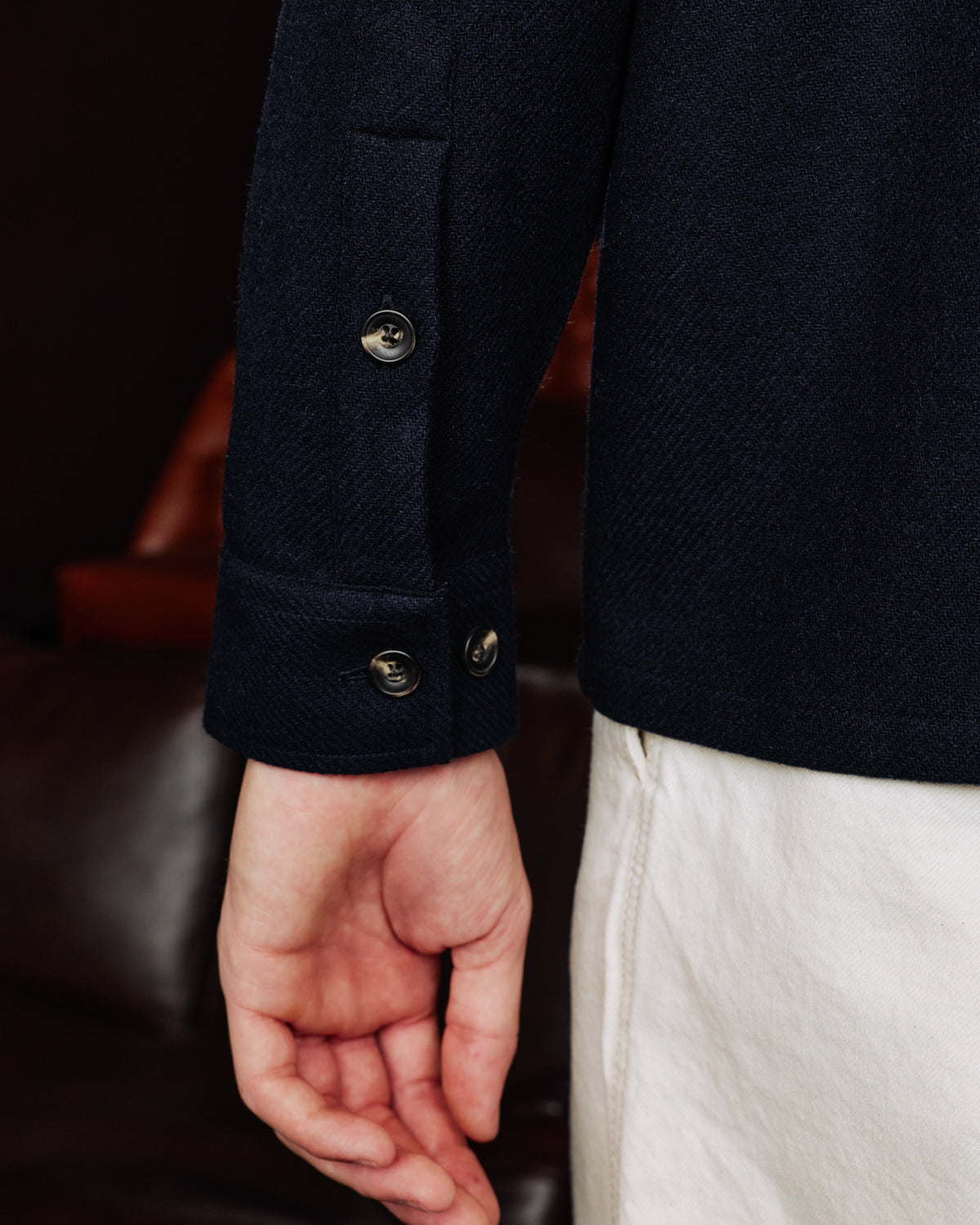 Overshirt aus Wolle Marineblau