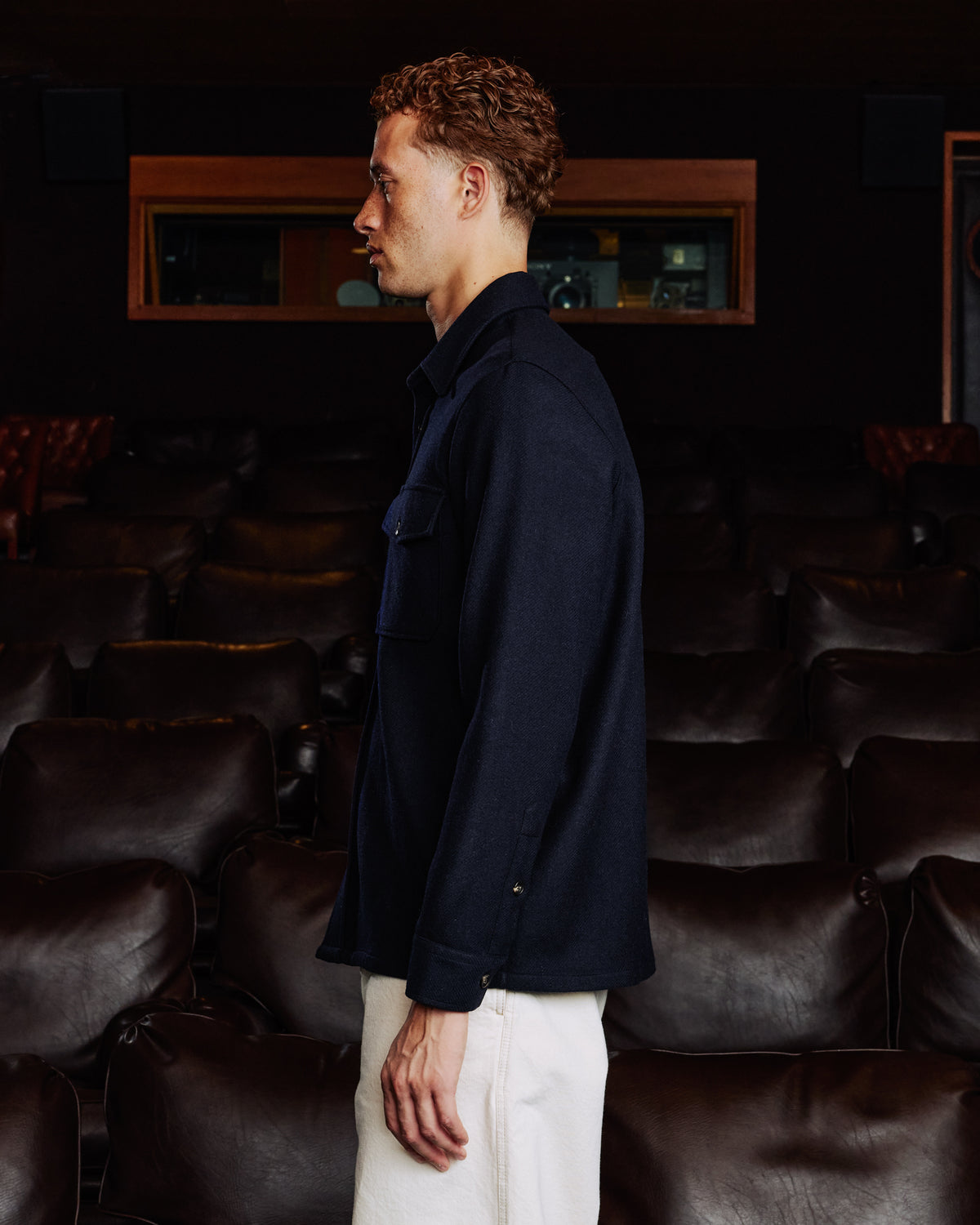 Overshirt aus Wolle Marineblau