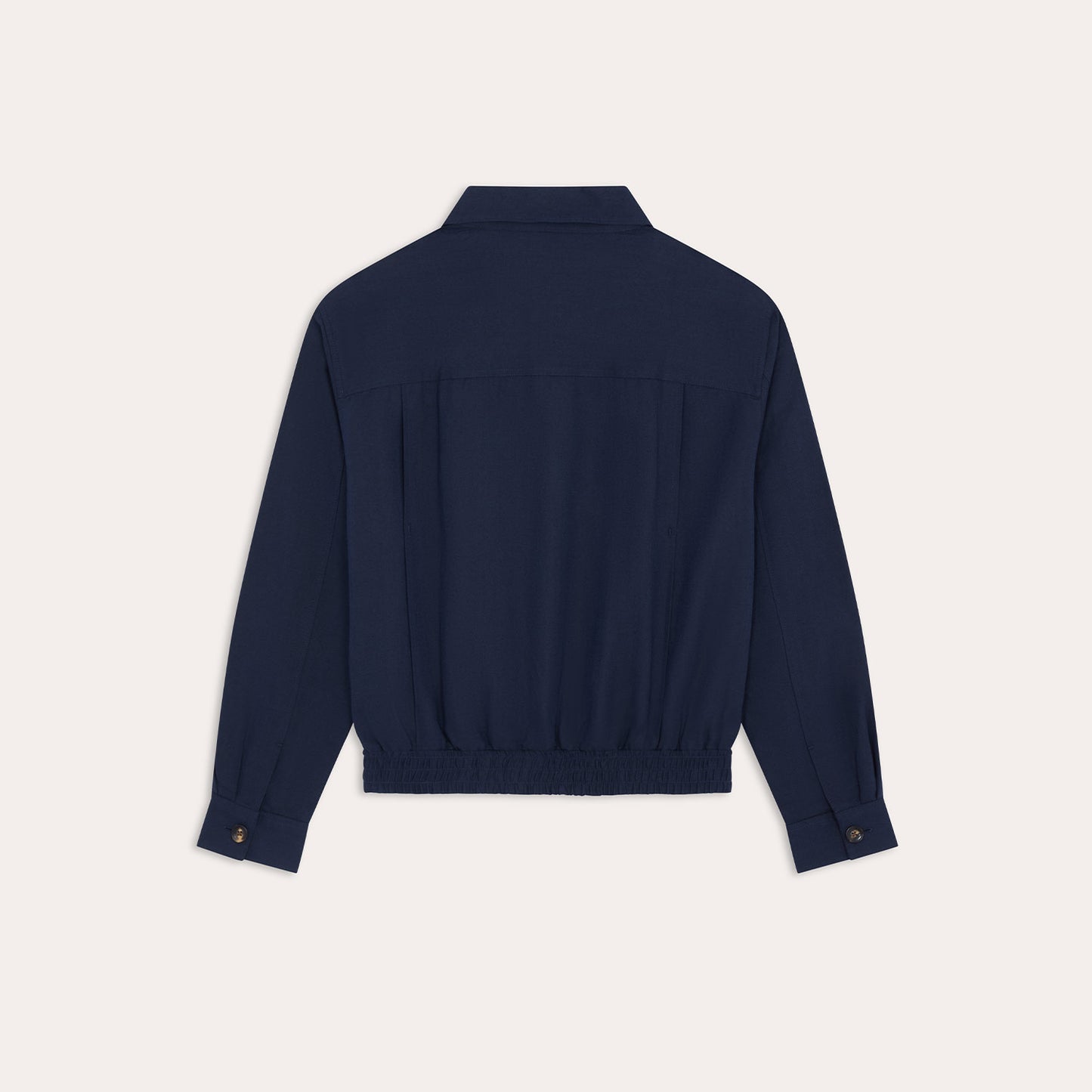 Navy herringbone cotton and linen jacket 