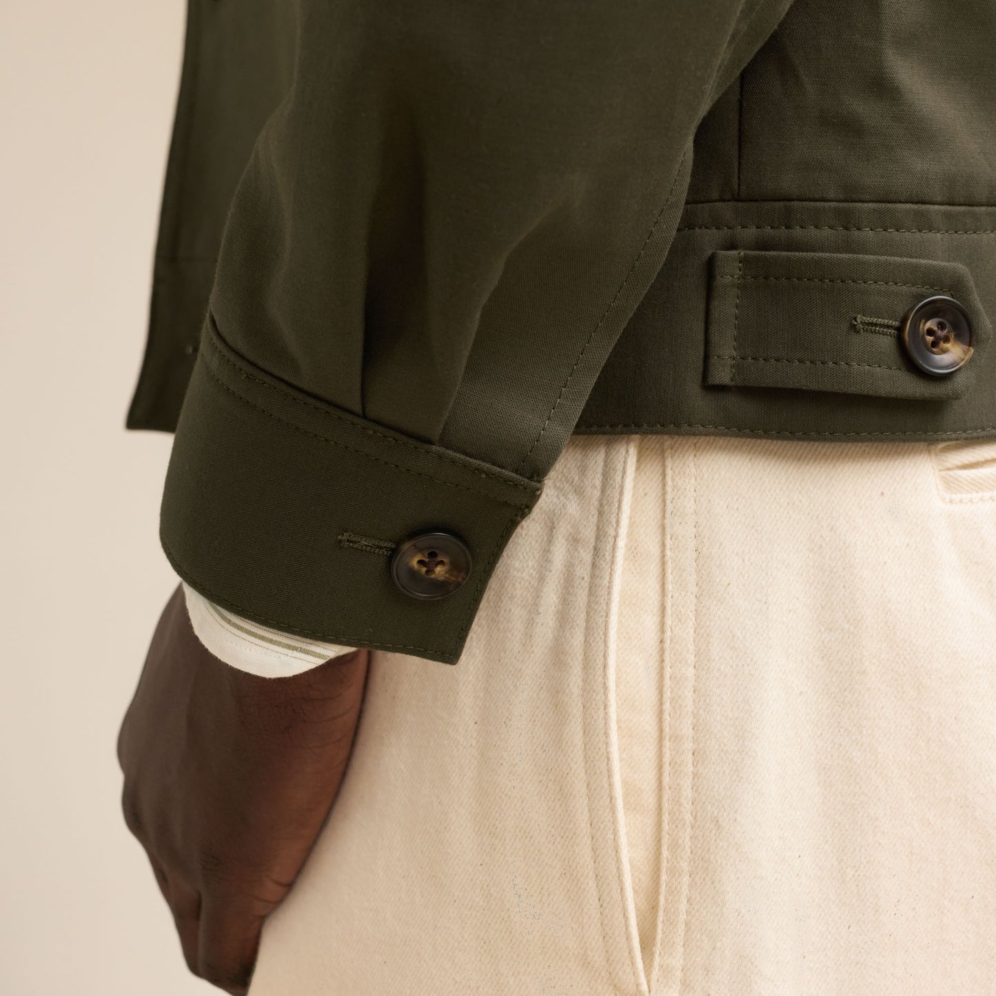 Blouson en coton kaki