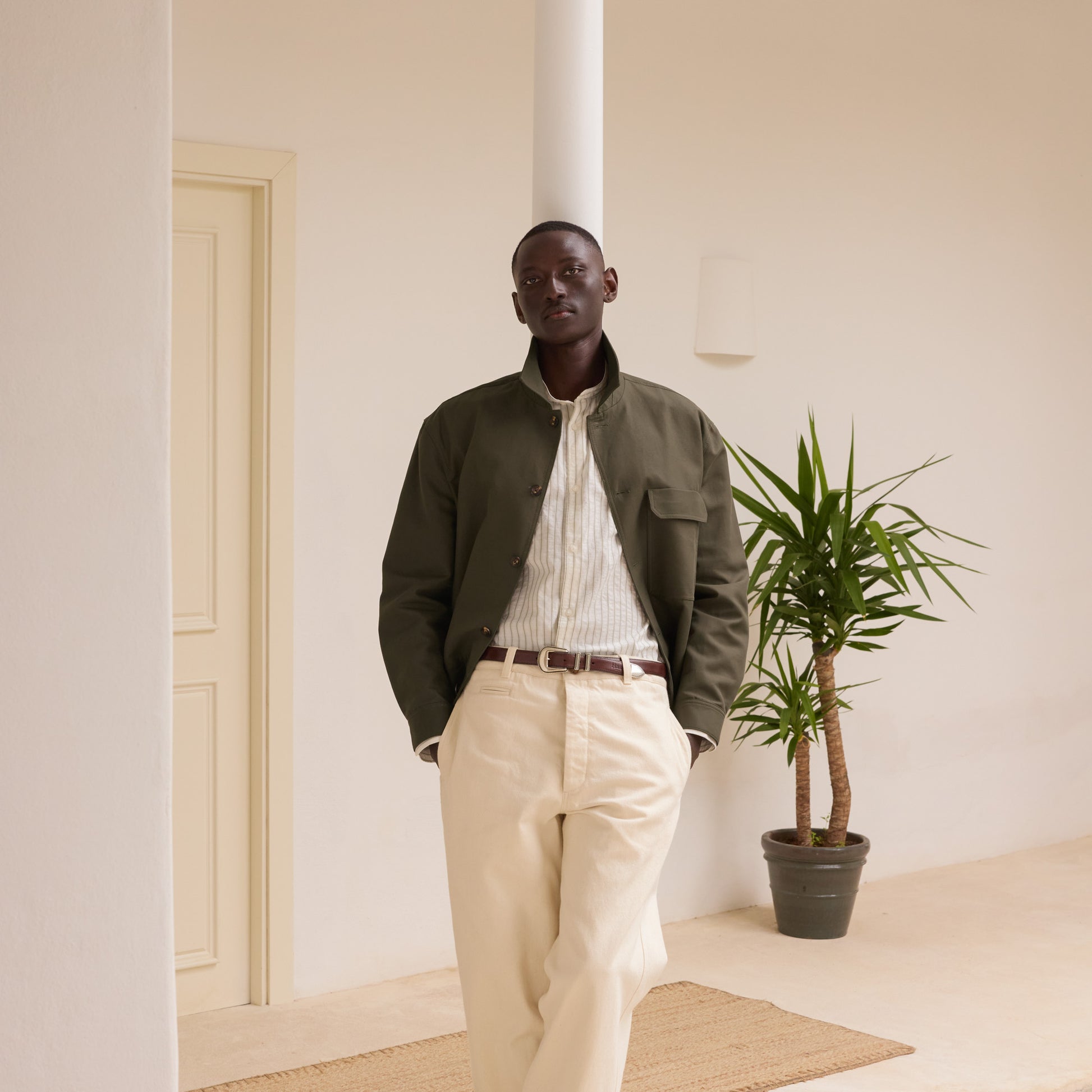 Blouson en coton kaki