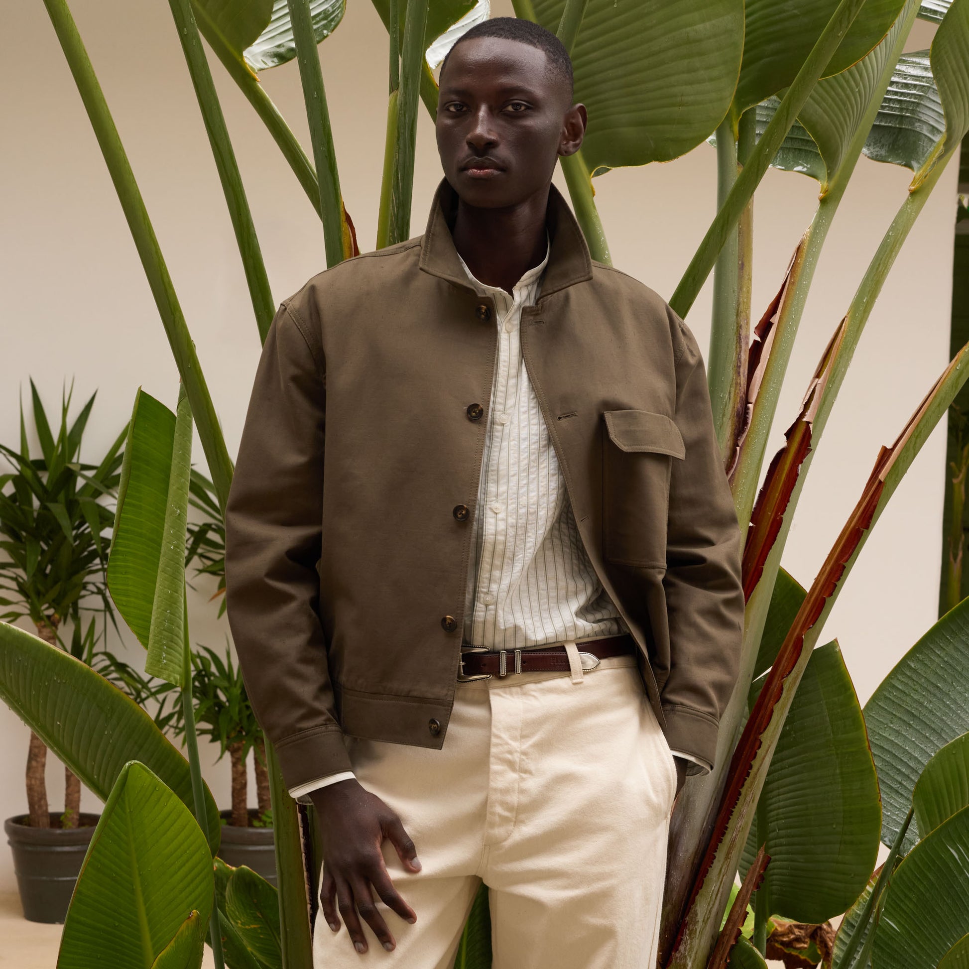 Blouson en coton kaki