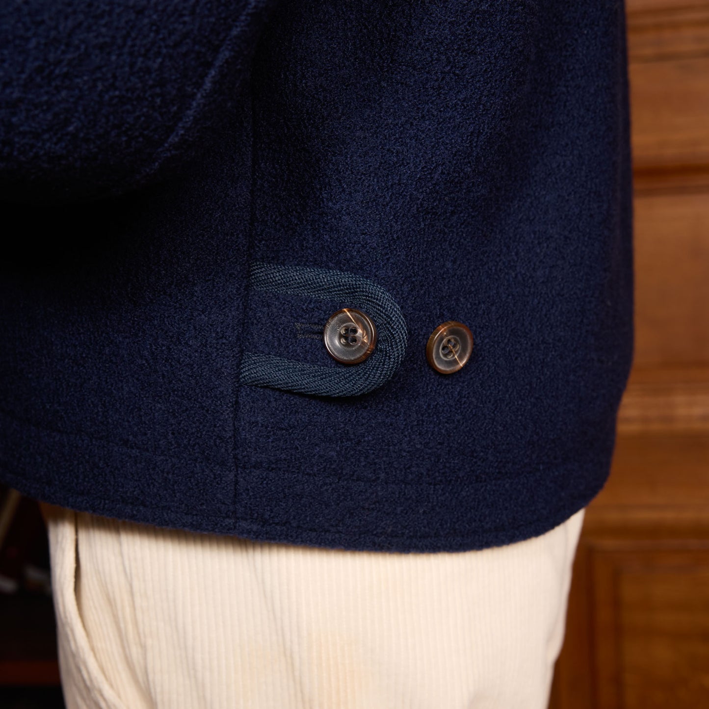 Navy wool bomber jacket