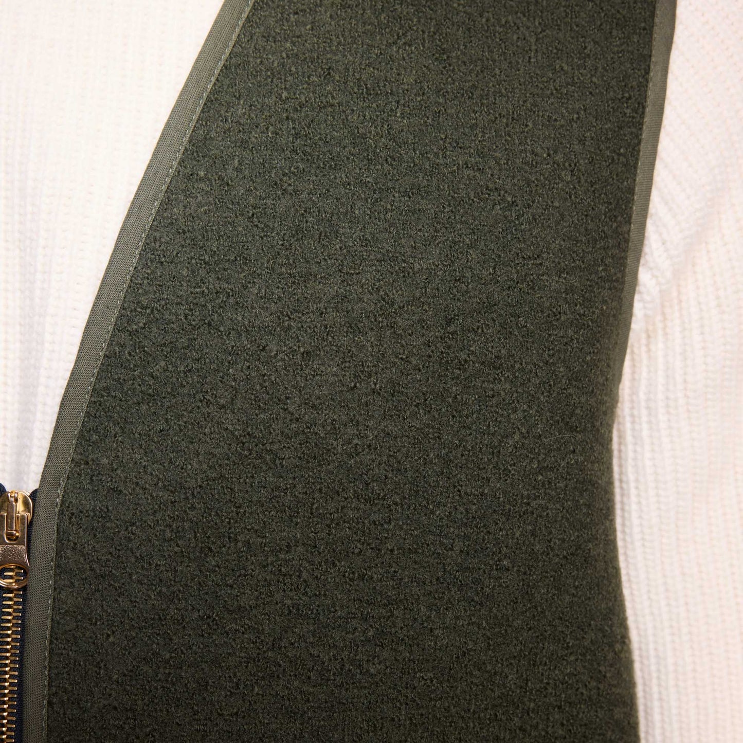 Green boiled wool vest