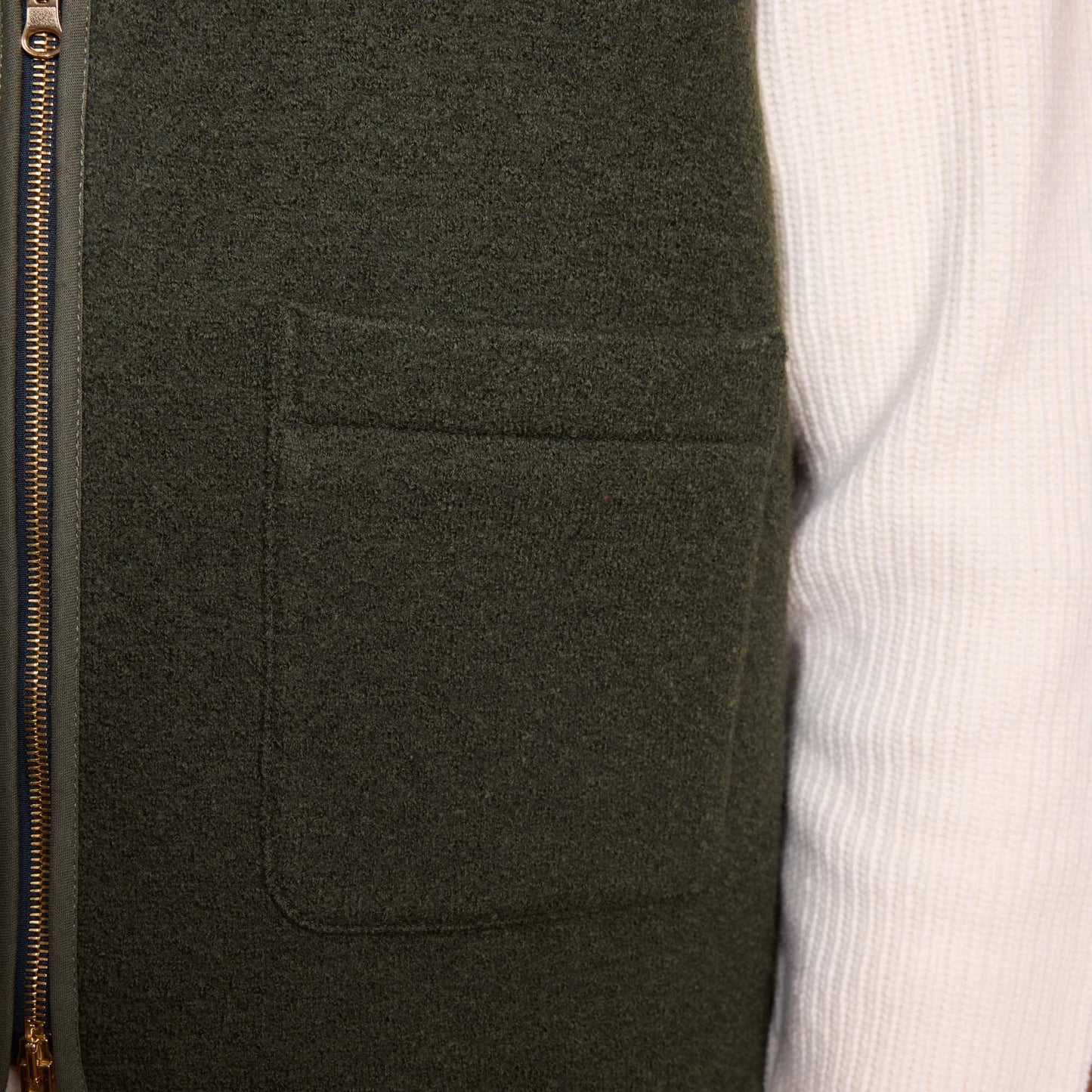 Green boiled wool vest