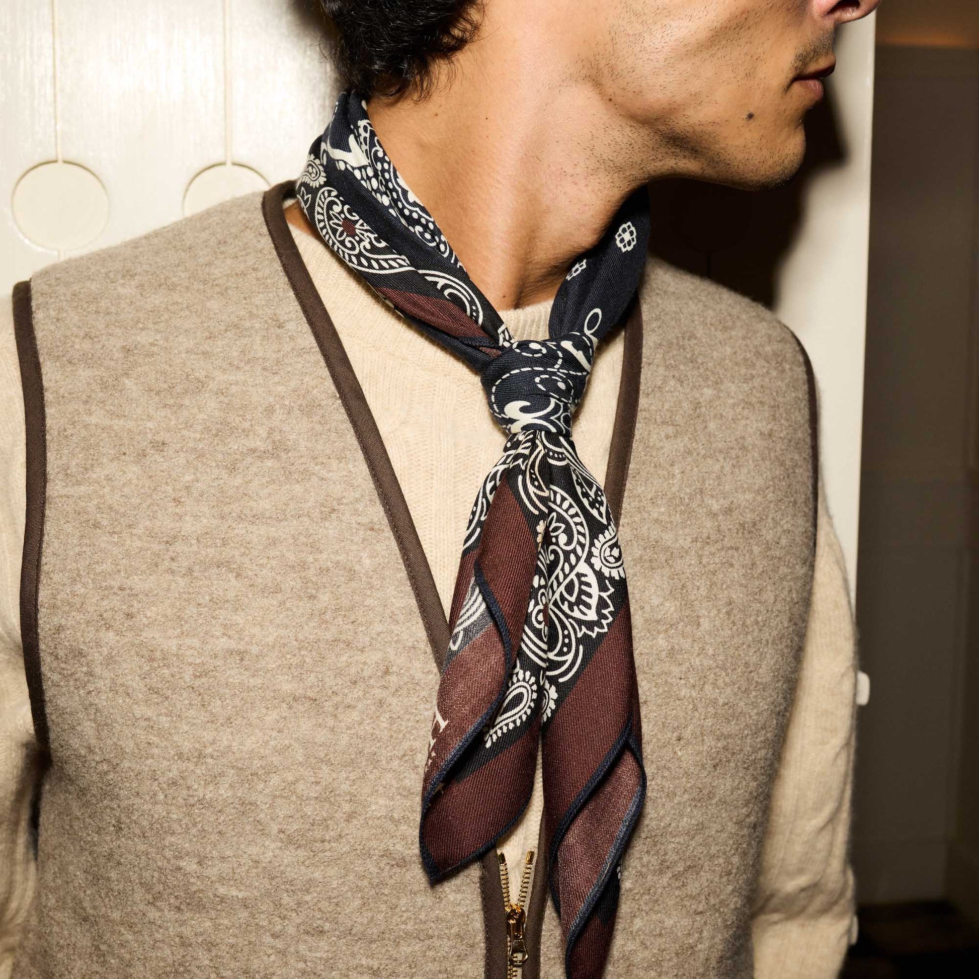 Gilet en laine vierge beige