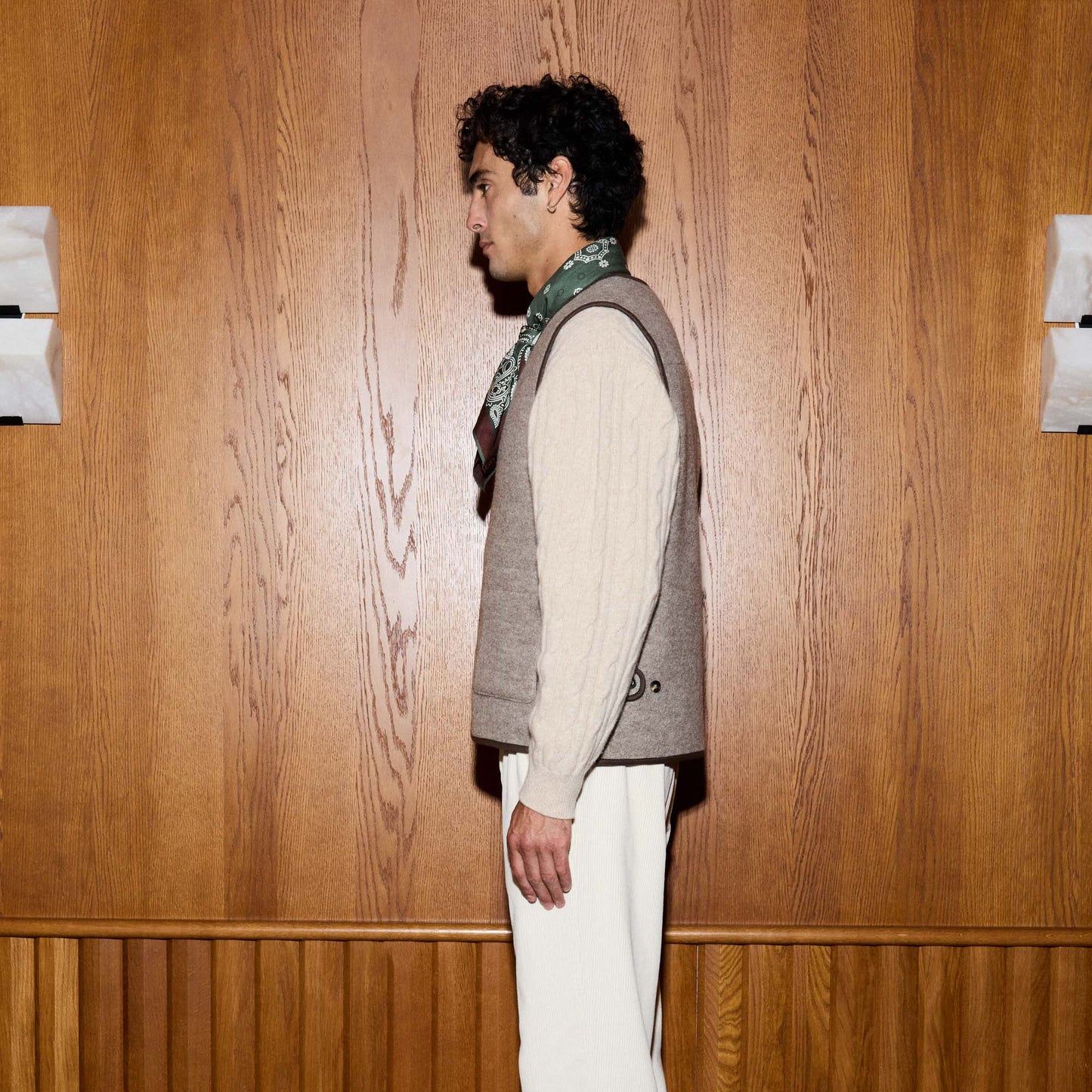 Gilet en laine vierge beige