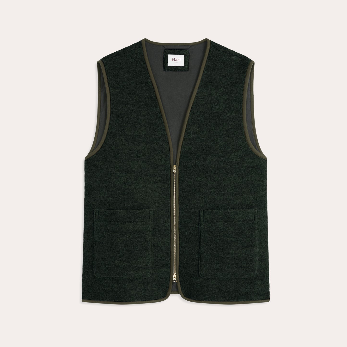 Gilet en laine vierge vert