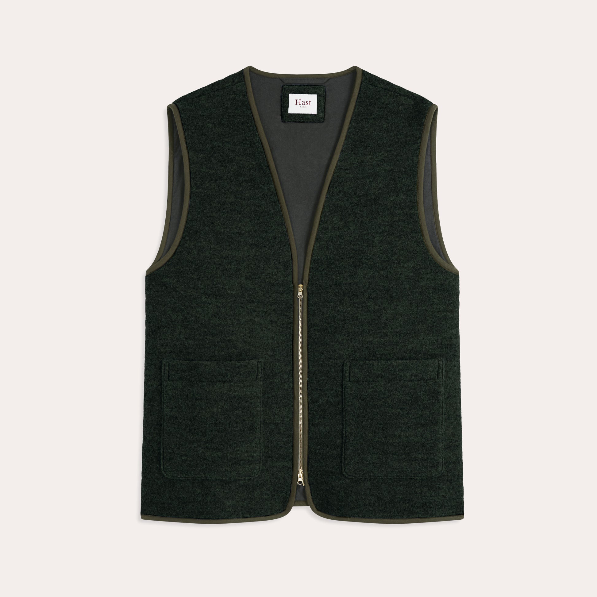 Gilet en laine vierge vert