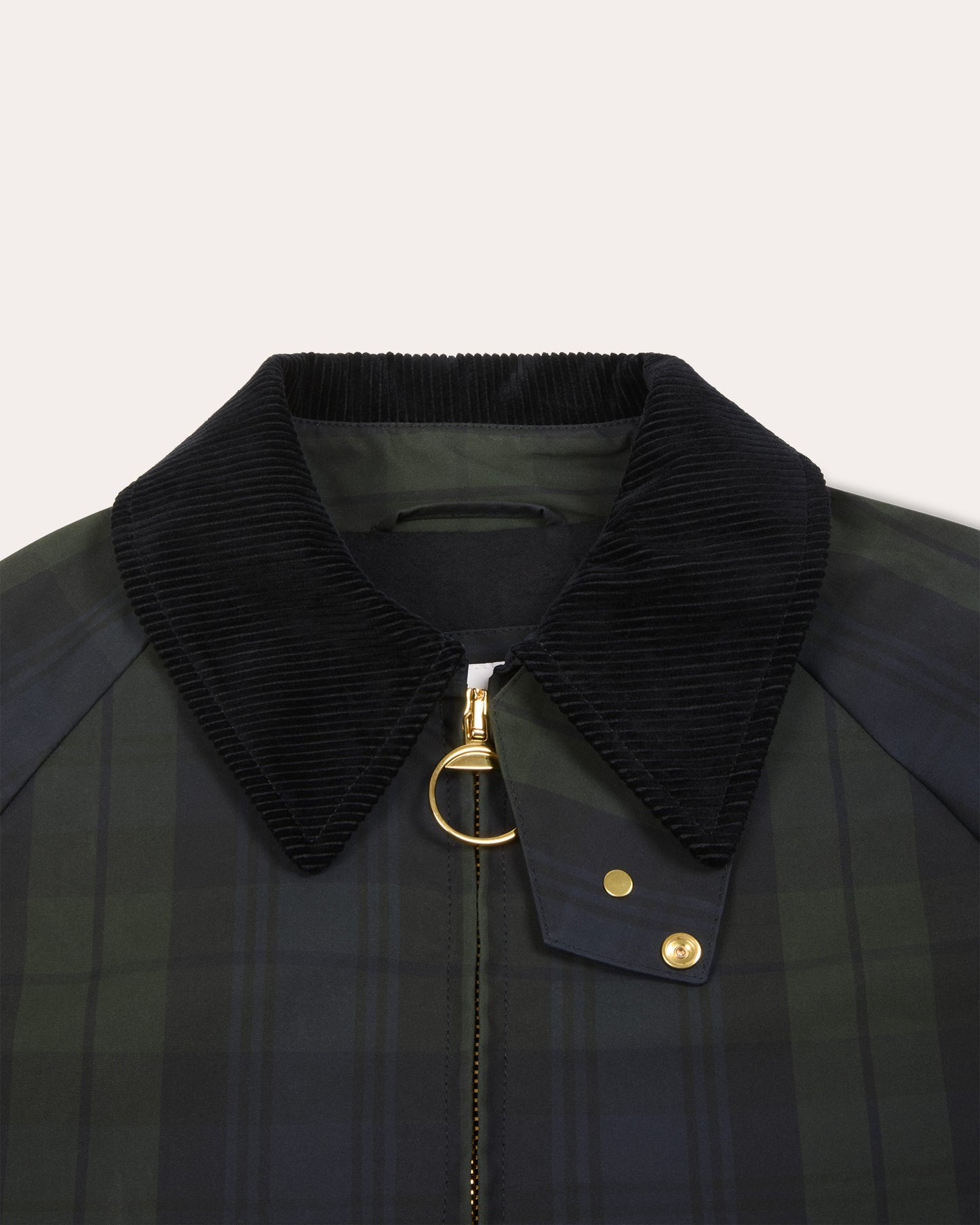 Blouson en coton ciré à motif tartan Black Watch