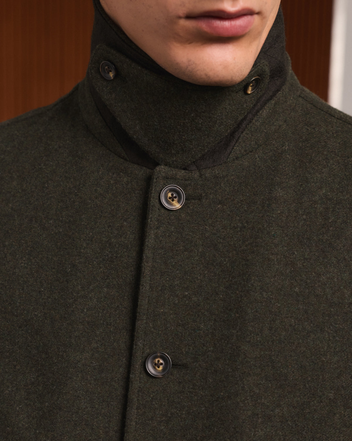 Blouson en laine vert