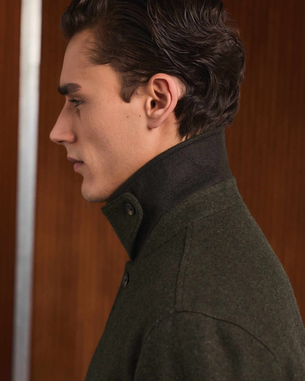 Blouson en laine vert