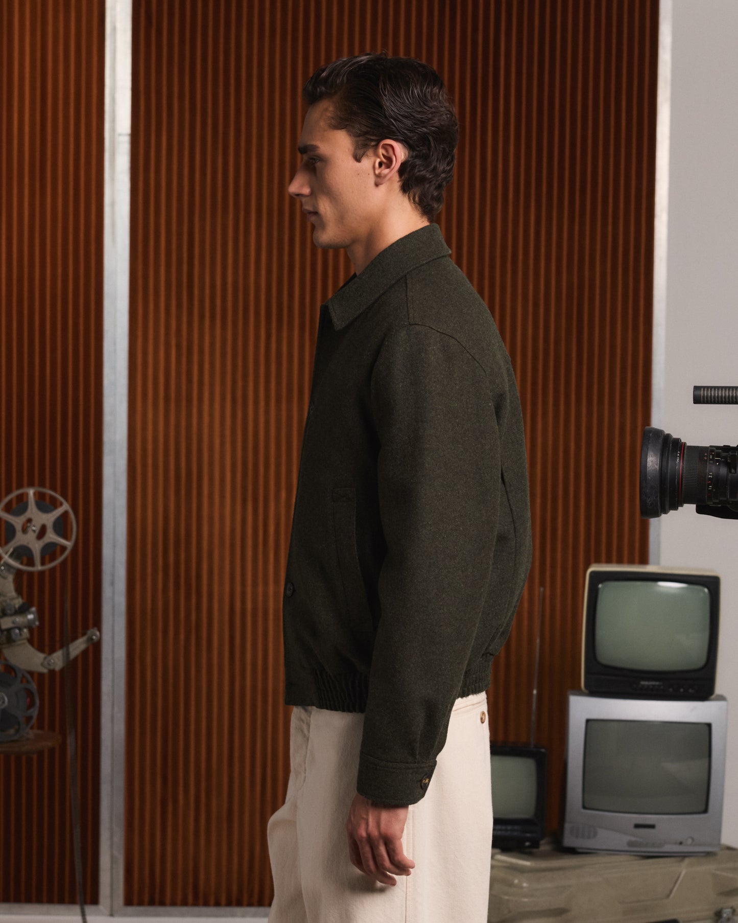 Blouson en laine vert