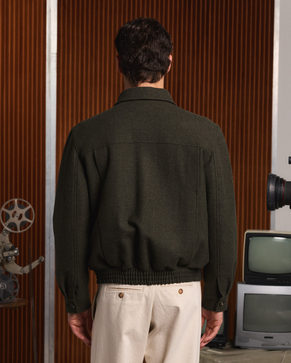 Blouson en laine vert