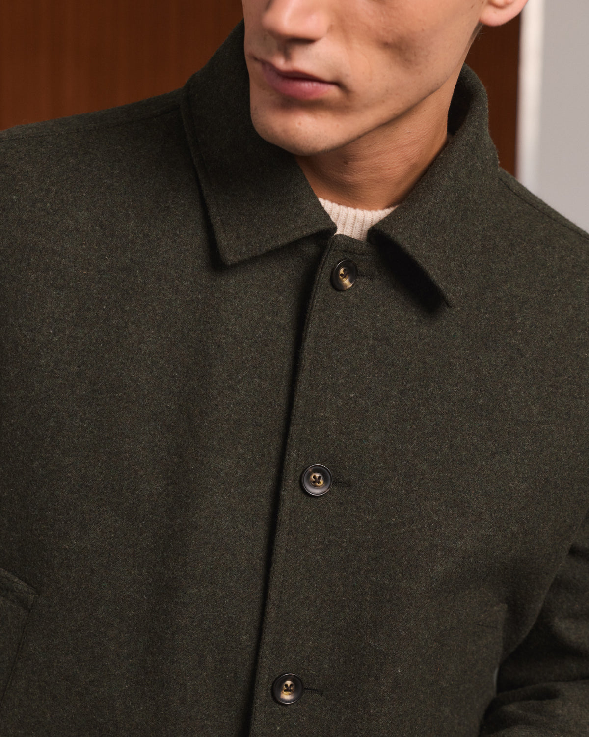 Blouson en laine vert