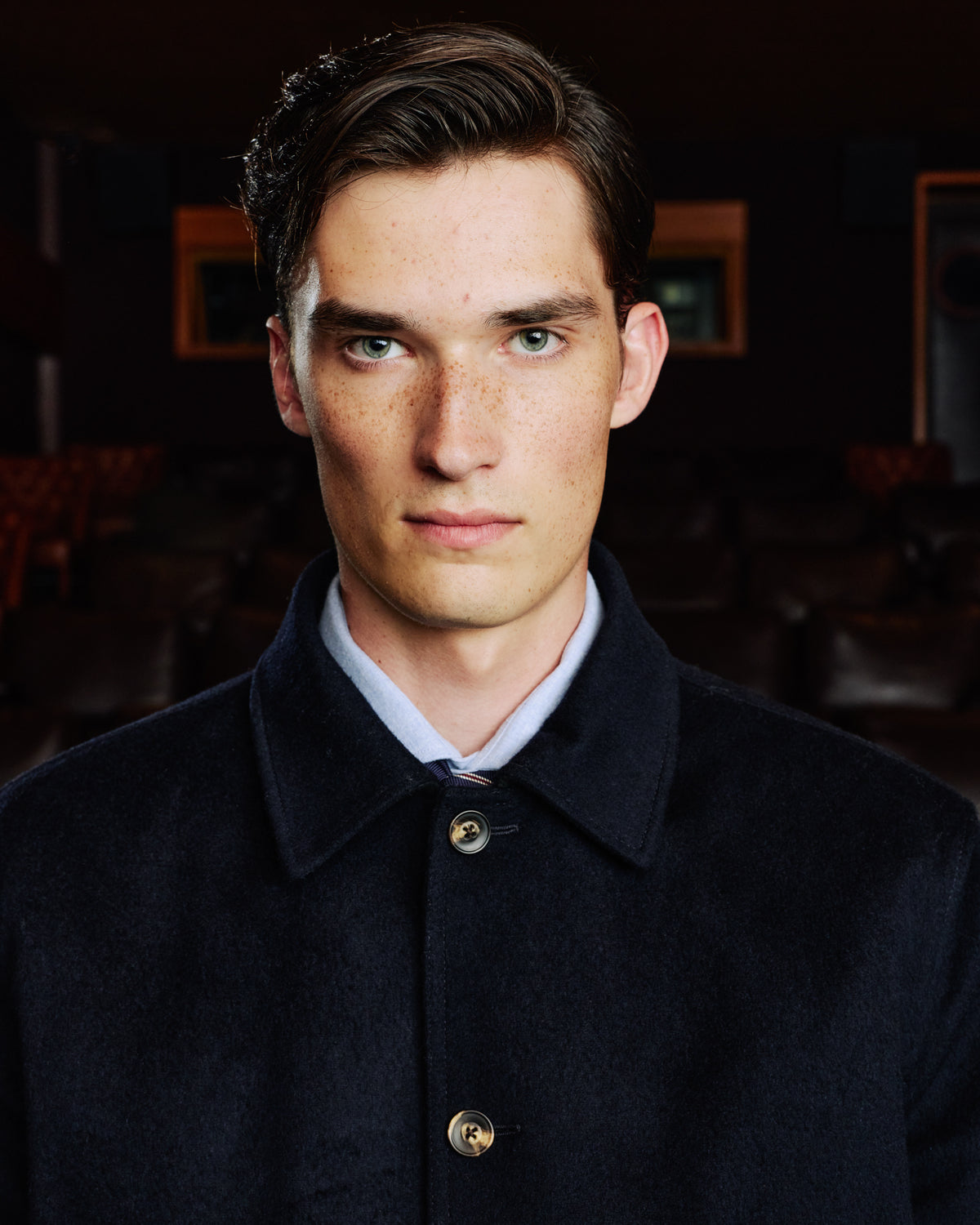 Blouson aus marineblauer Lodenwolle