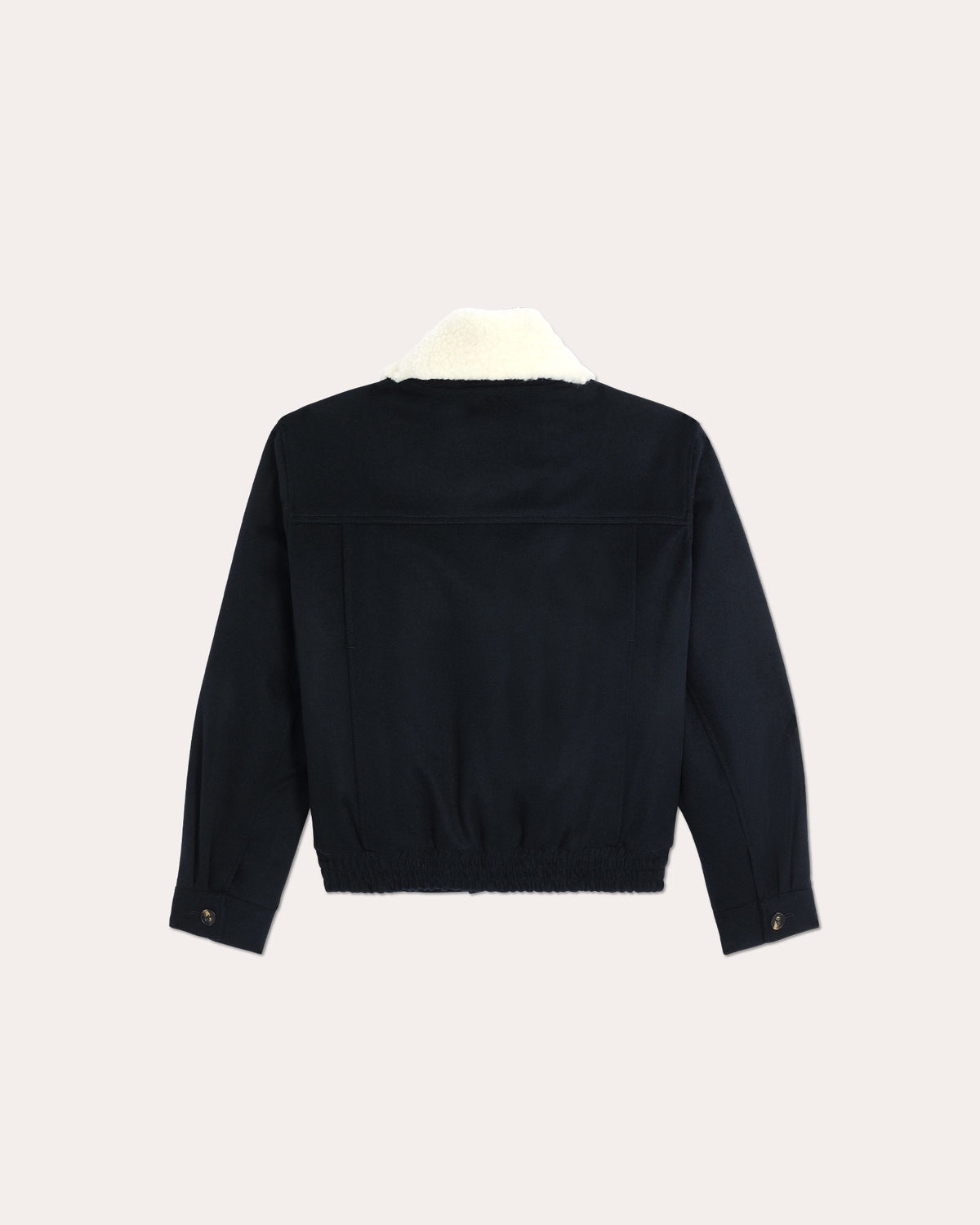 Blouson aus marineblauer Lodenwolle