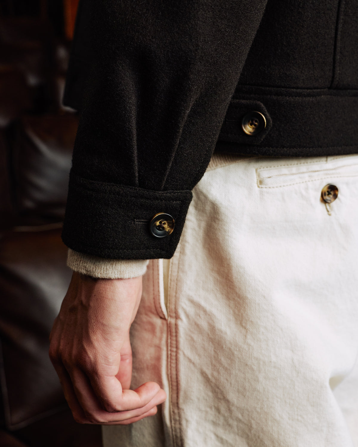 Braune Wolljacke