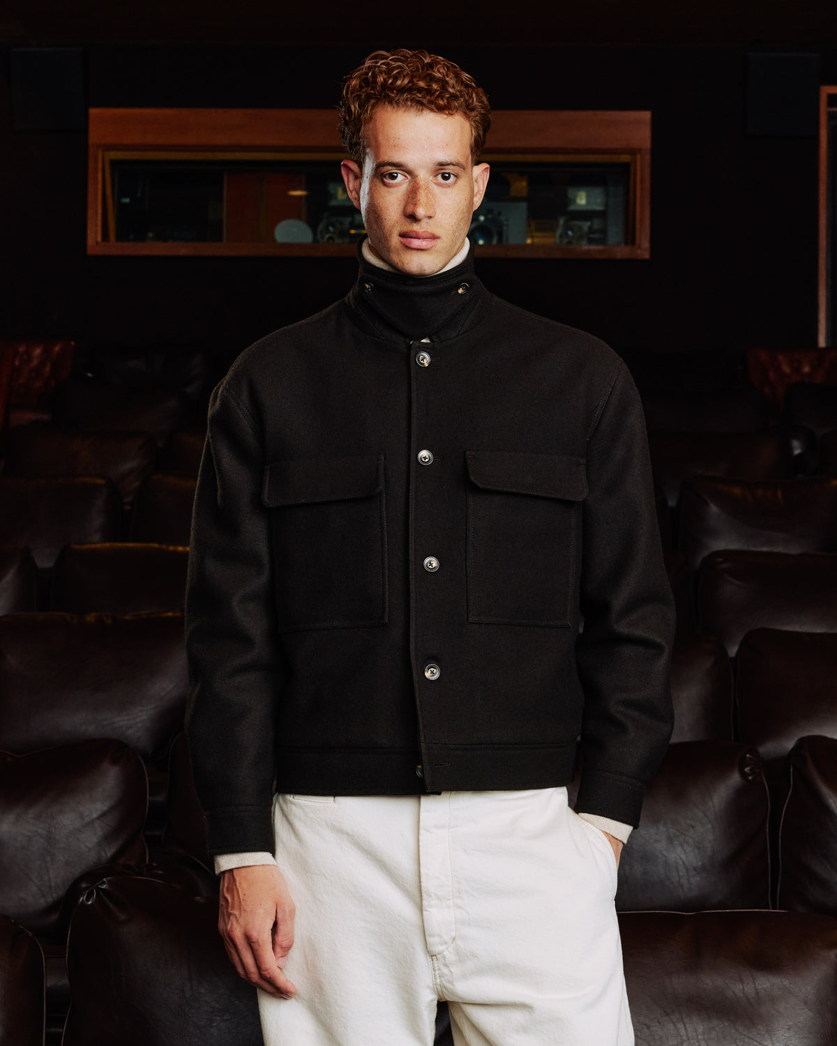 Braune Wolljacke