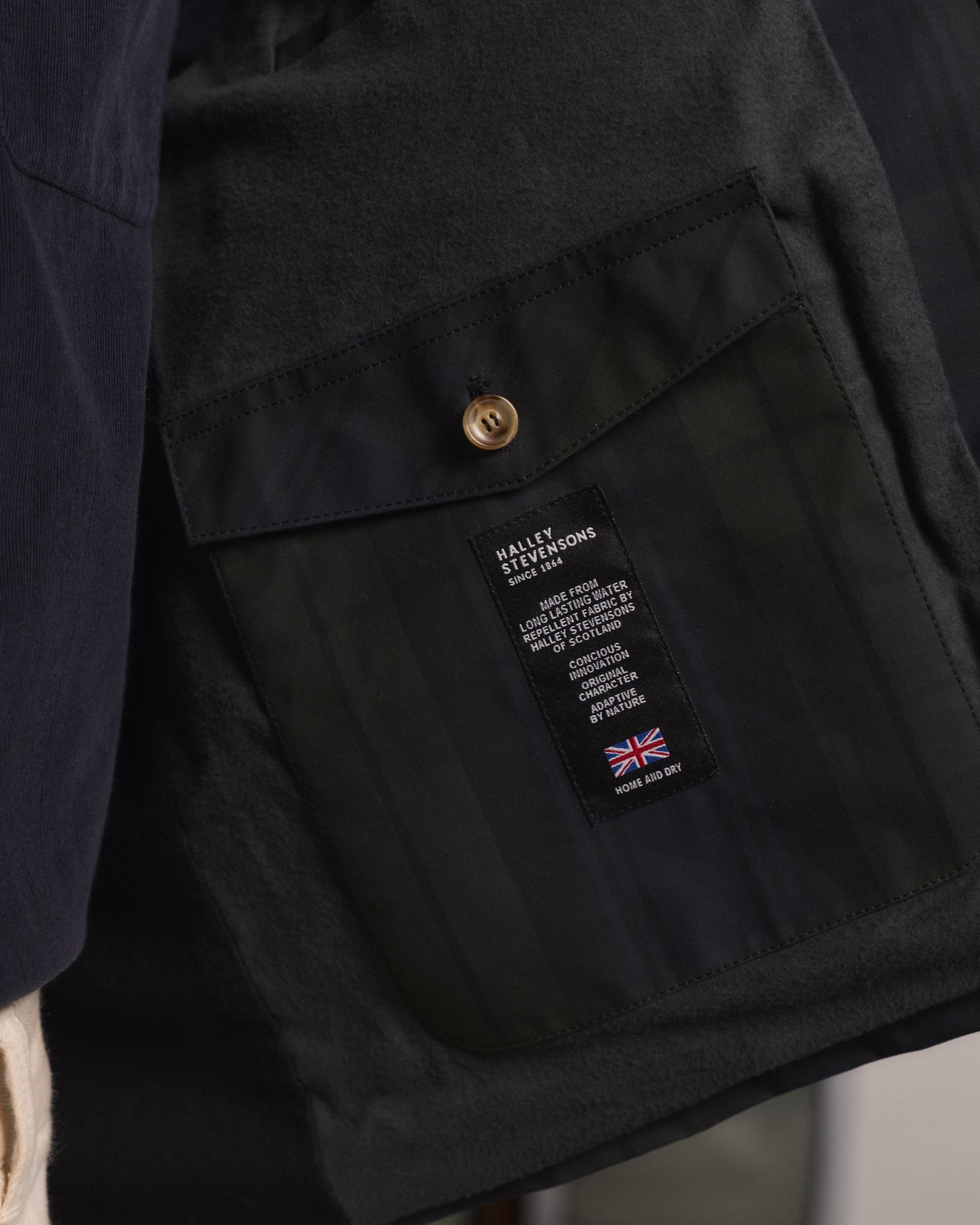 Blouson en coton ciré à motif tartan Black Watch