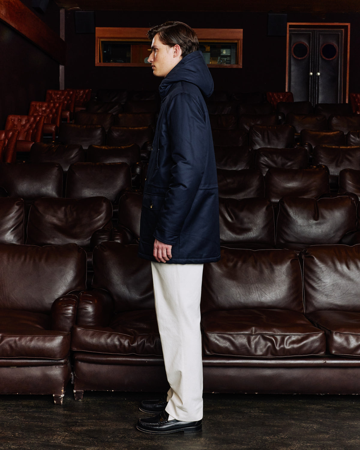 Marineblauer Parka aus 100% natürlicher Baumwolle
