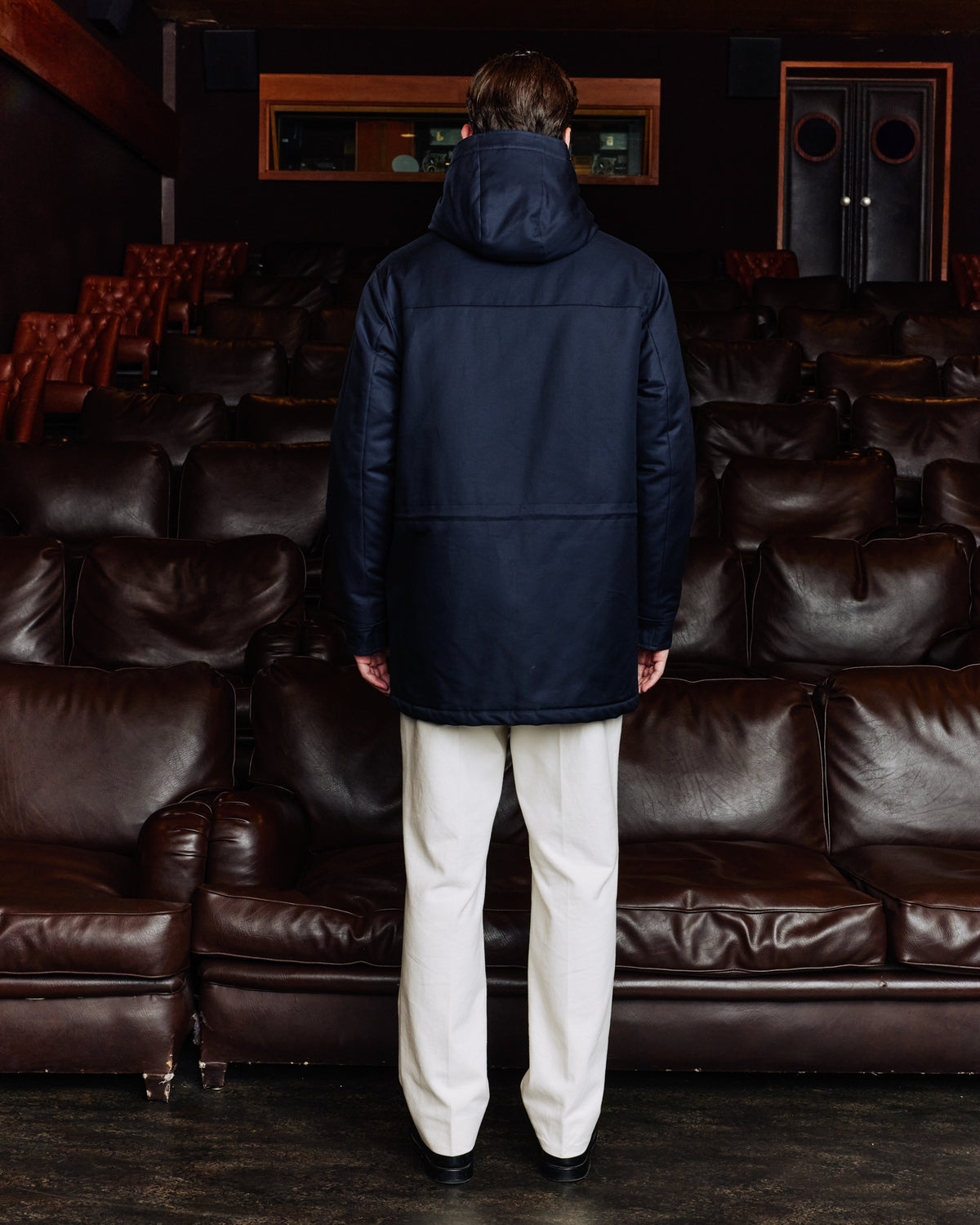 Marineblauer Parka aus 100% natürlicher Baumwolle