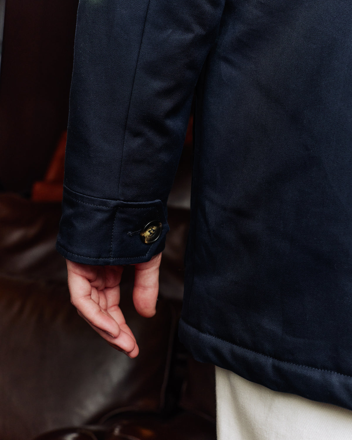 Marineblauer Parka aus 100% natürlicher Baumwolle