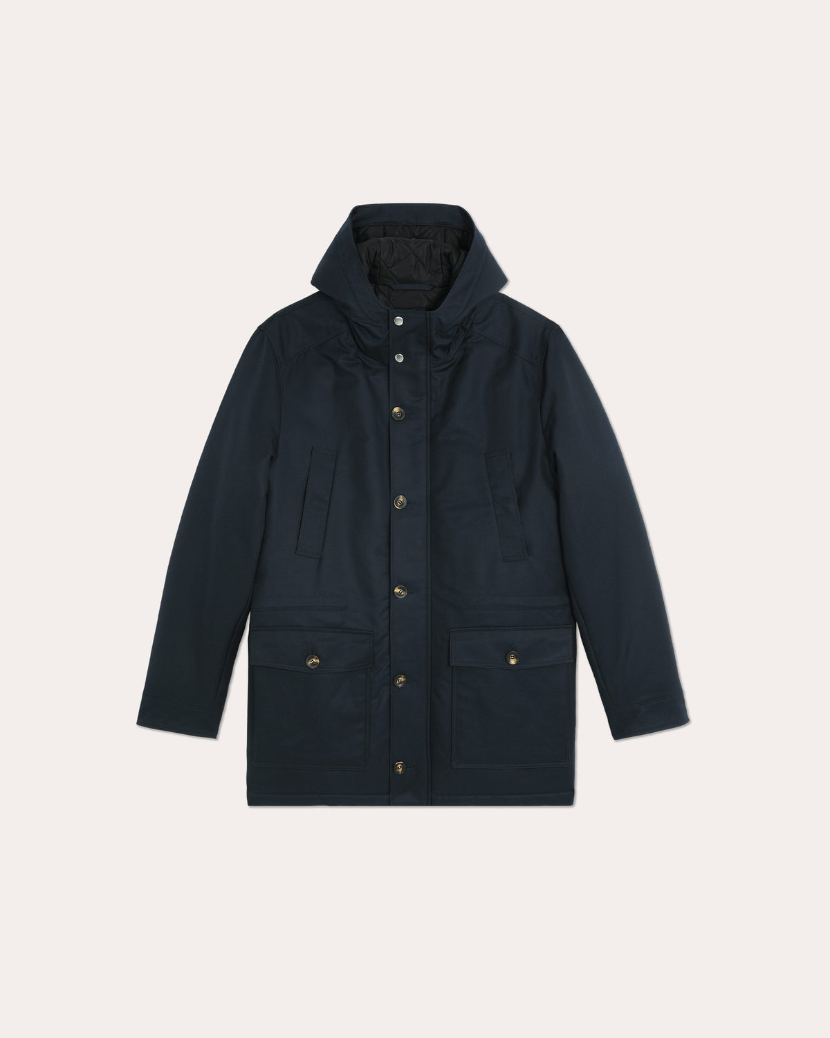 Marineblauer Parka aus 100% natürlicher Baumwolle
