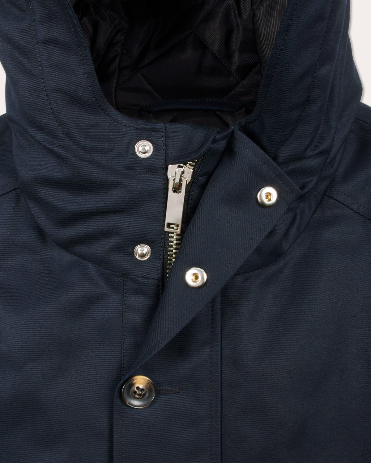 Marineblauer Parka aus 100% natürlicher Baumwolle