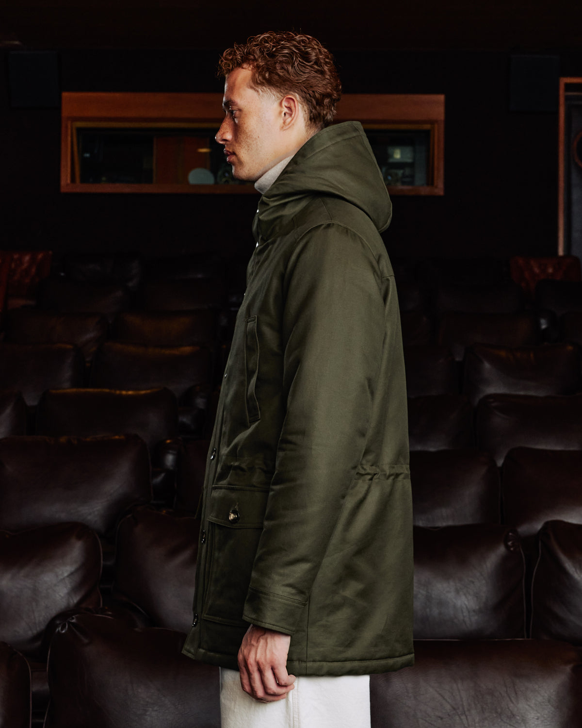 Parka aus 100% natürlicher Baumwolle in Khaki