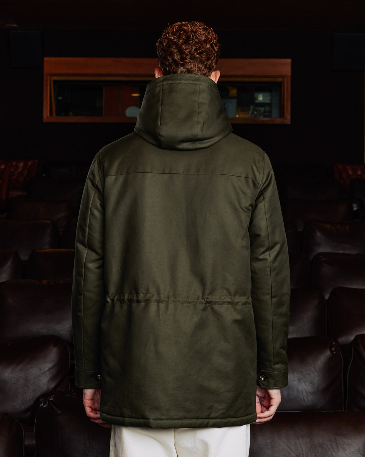 Parka aus 100% natürlicher Baumwolle in Khaki