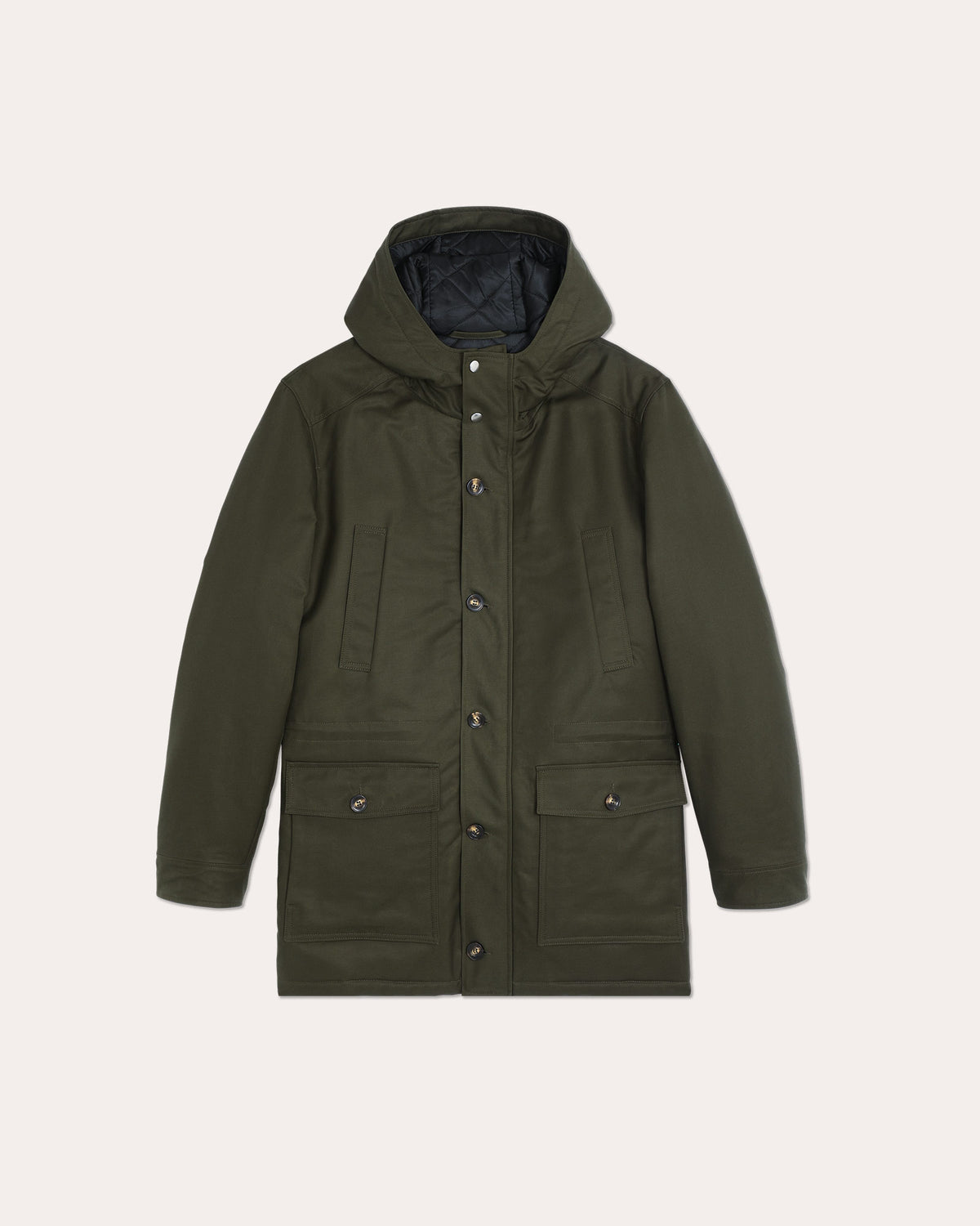 Parka aus 100% natürlicher Baumwolle in Khaki