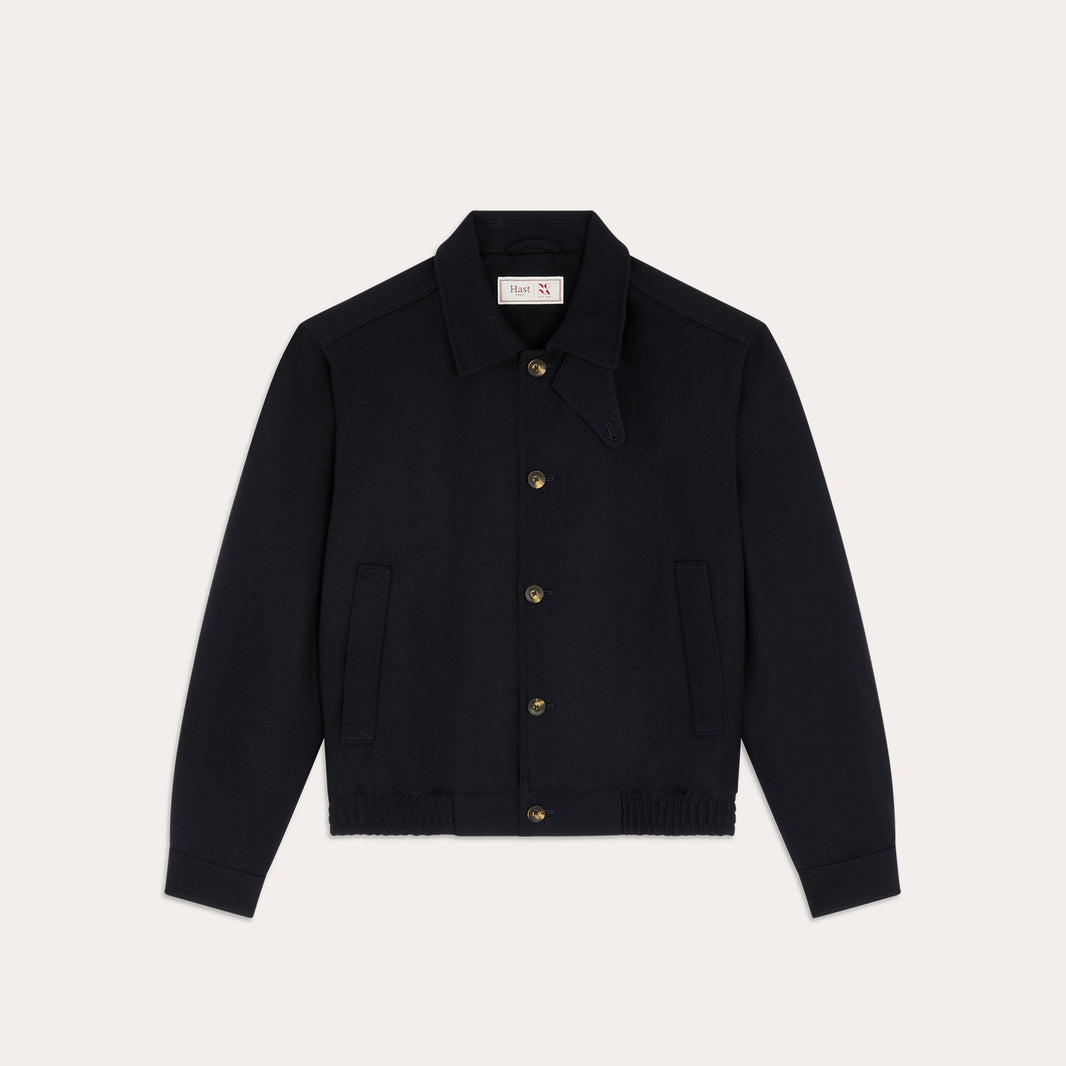 Blouson marine en laine cachemire