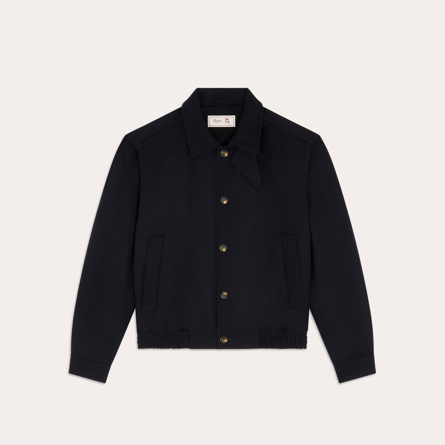 Blouson marine en laine cachemire