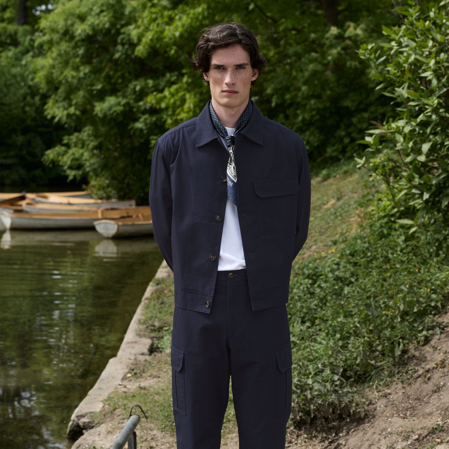 Blouson en ripstop coton japonais marine