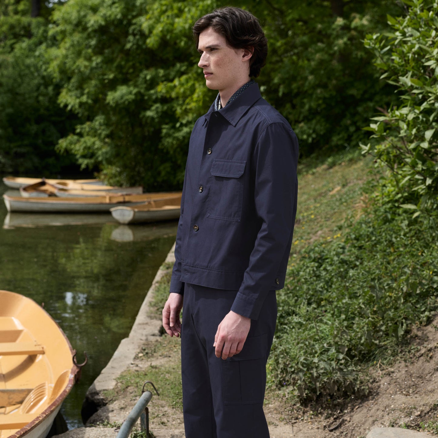 Blouson en ripstop coton japonais marine