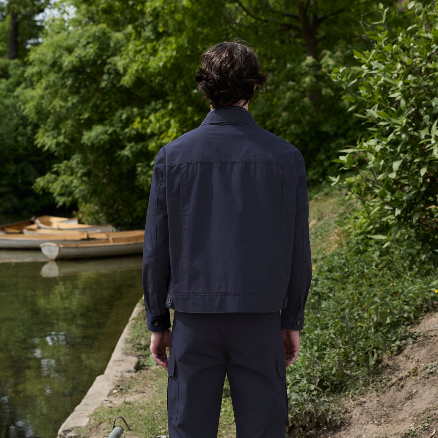 Blouson en ripstop coton japonais marine