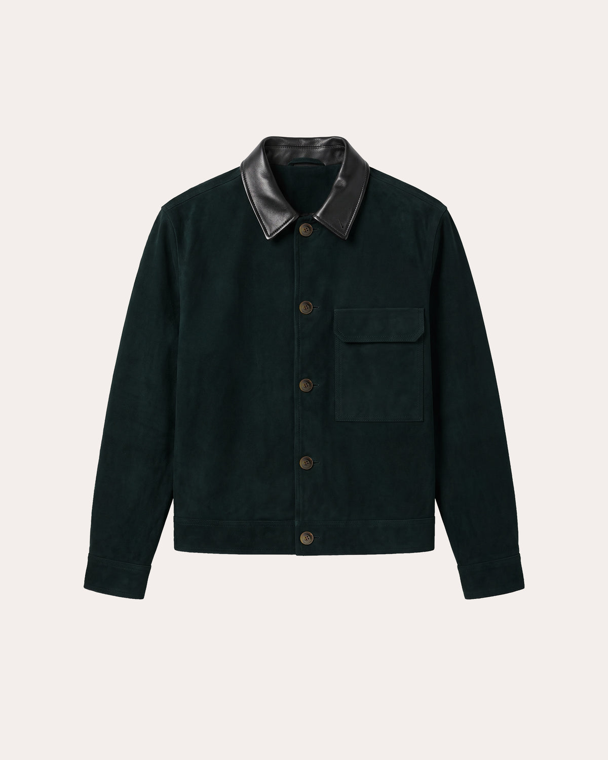 Blouson boxy en moleskine de coton vert