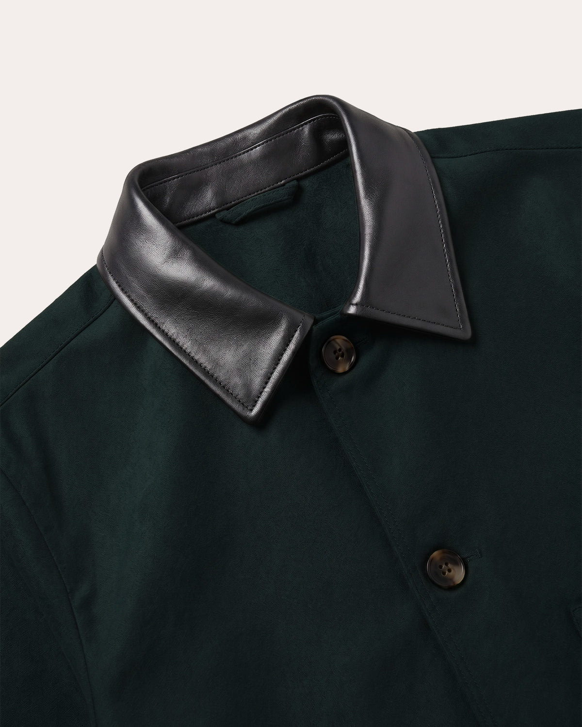 Blouson boxy en moleskine de coton vert