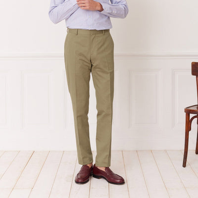 Light khaki linen and cotton pants