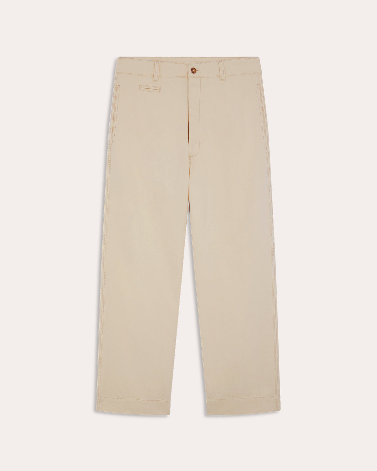 Weite Hose aus Denim in Ecru