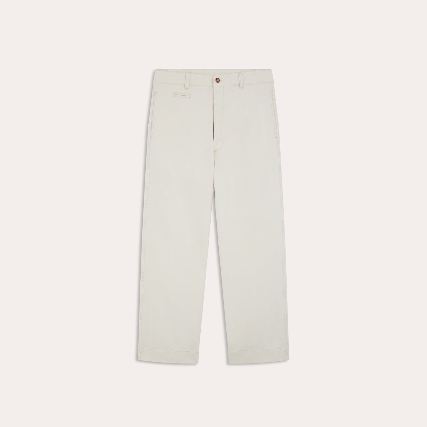 Wide-leg trousers in ecru denim