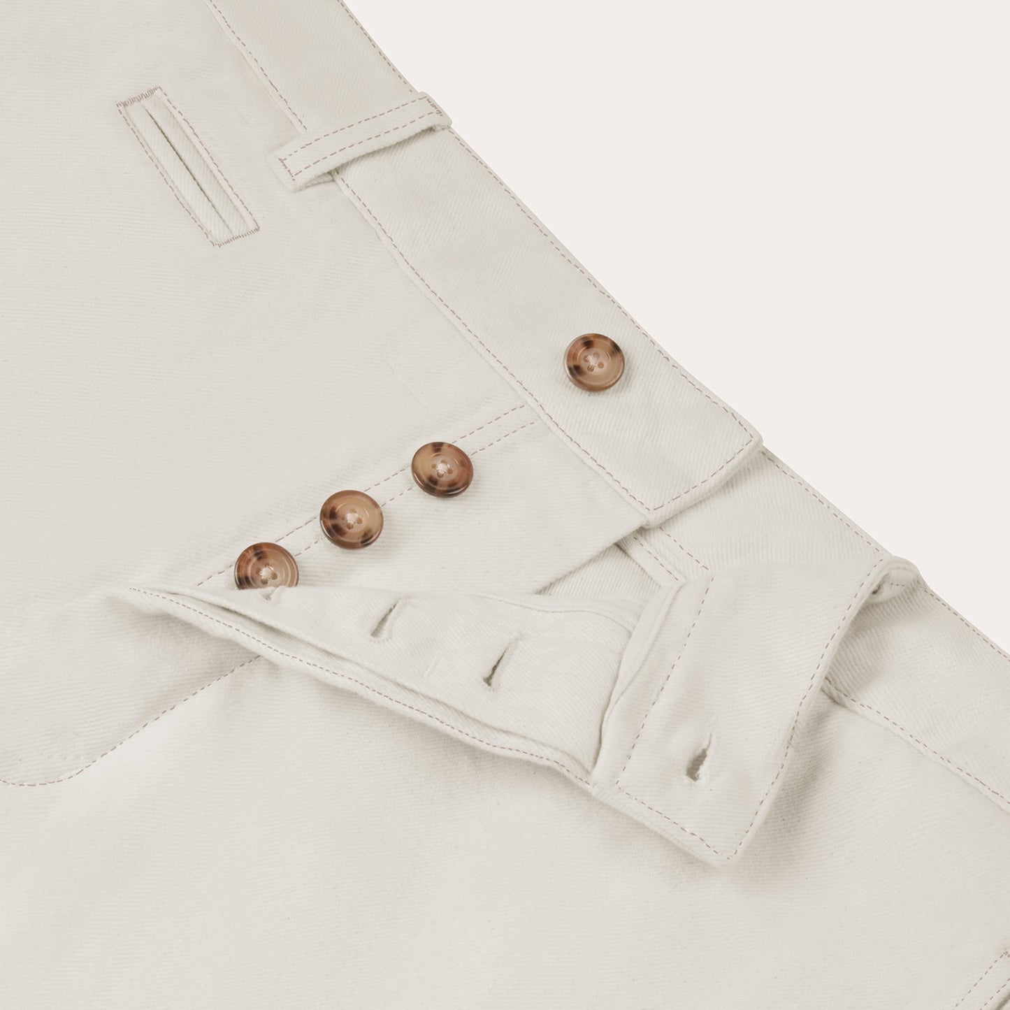 Wide-leg trousers in ecru denim