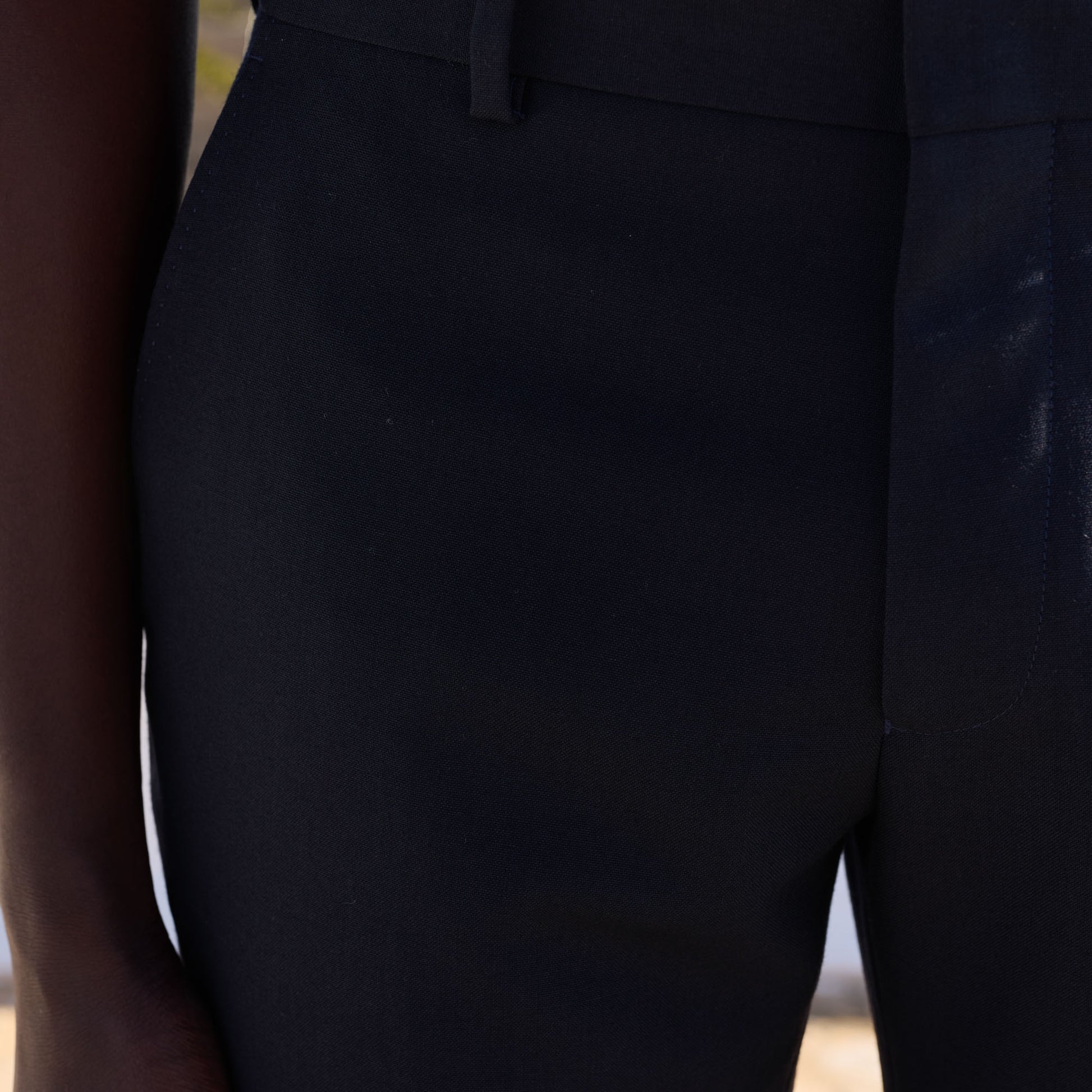 Pantalon en laine froide marine