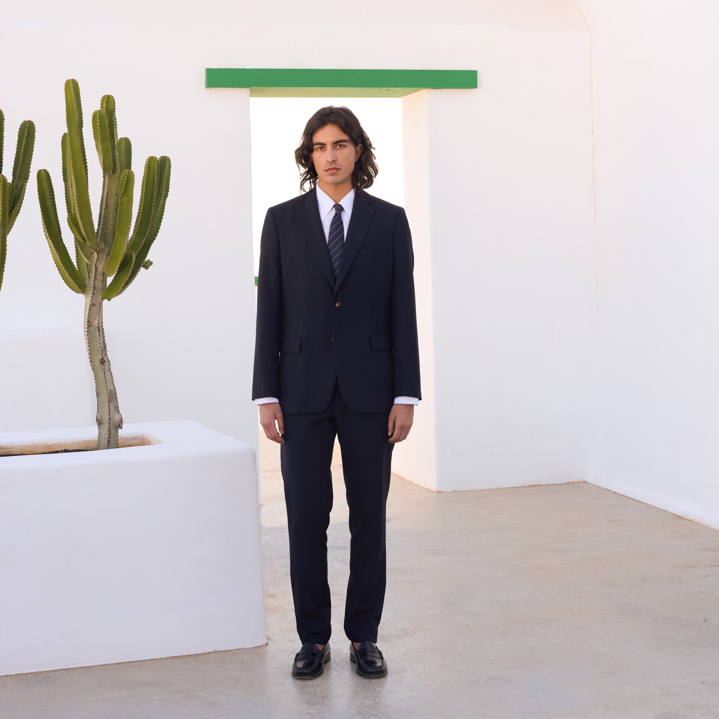 Navy cold wool trousers