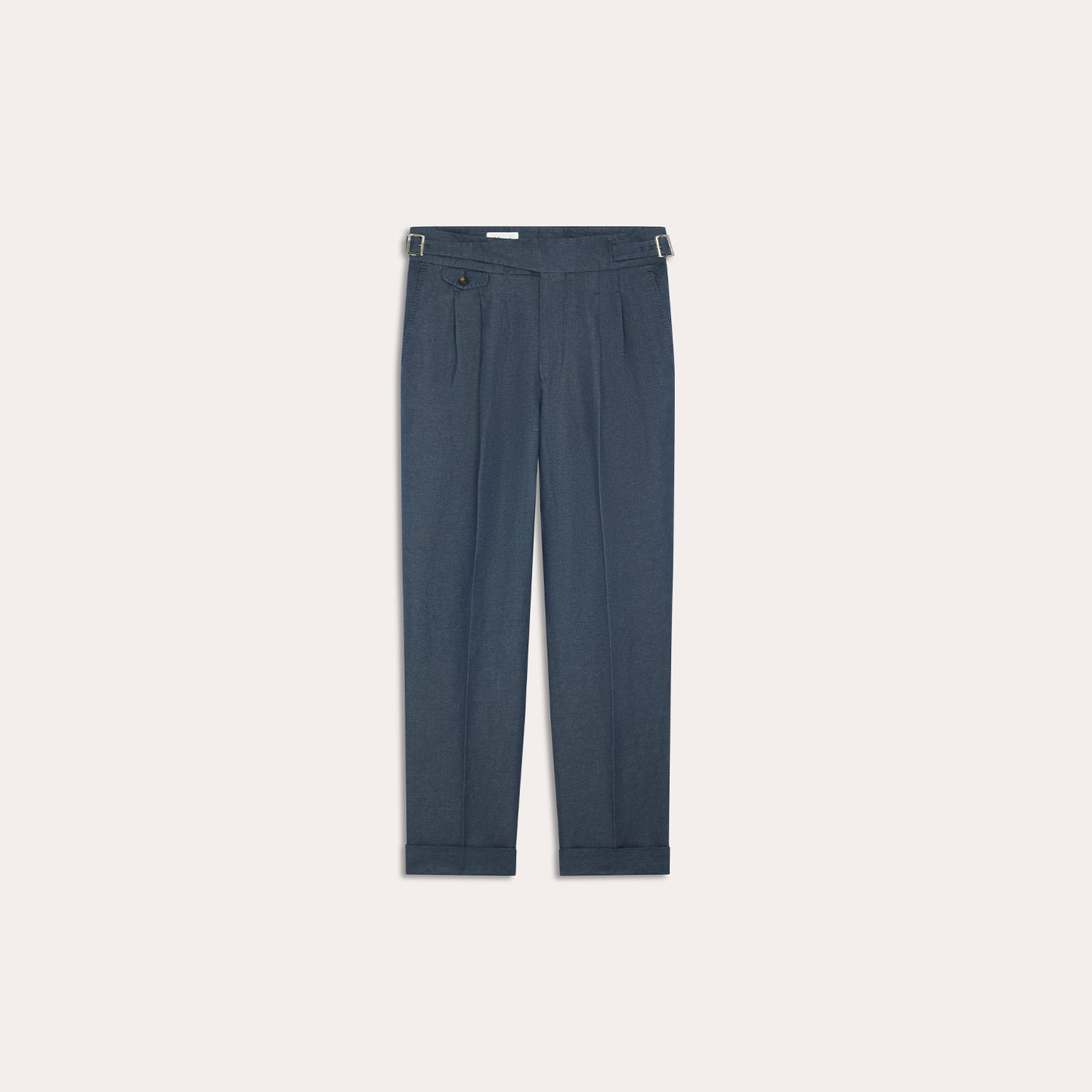 Blue Linen and Cotton Gurkha Trousers
