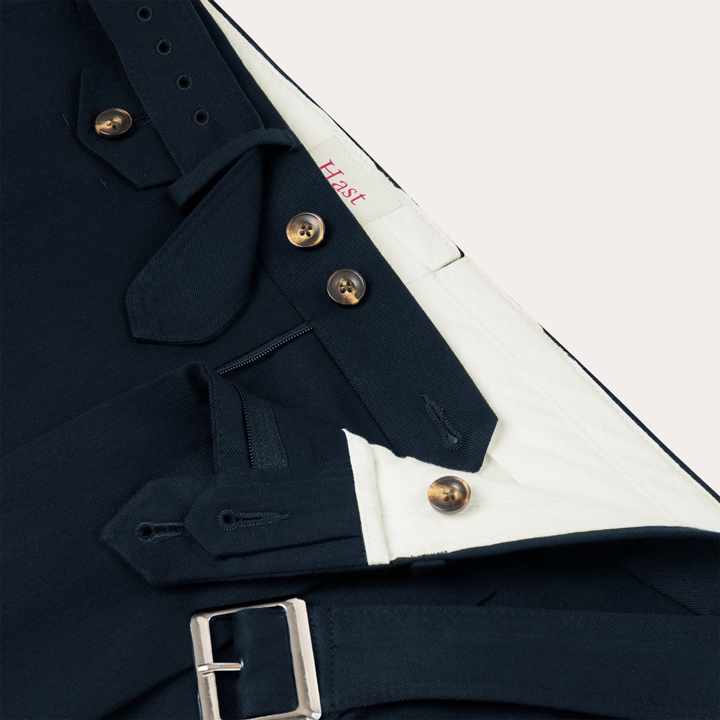 Pantalon à pinces en coton marine